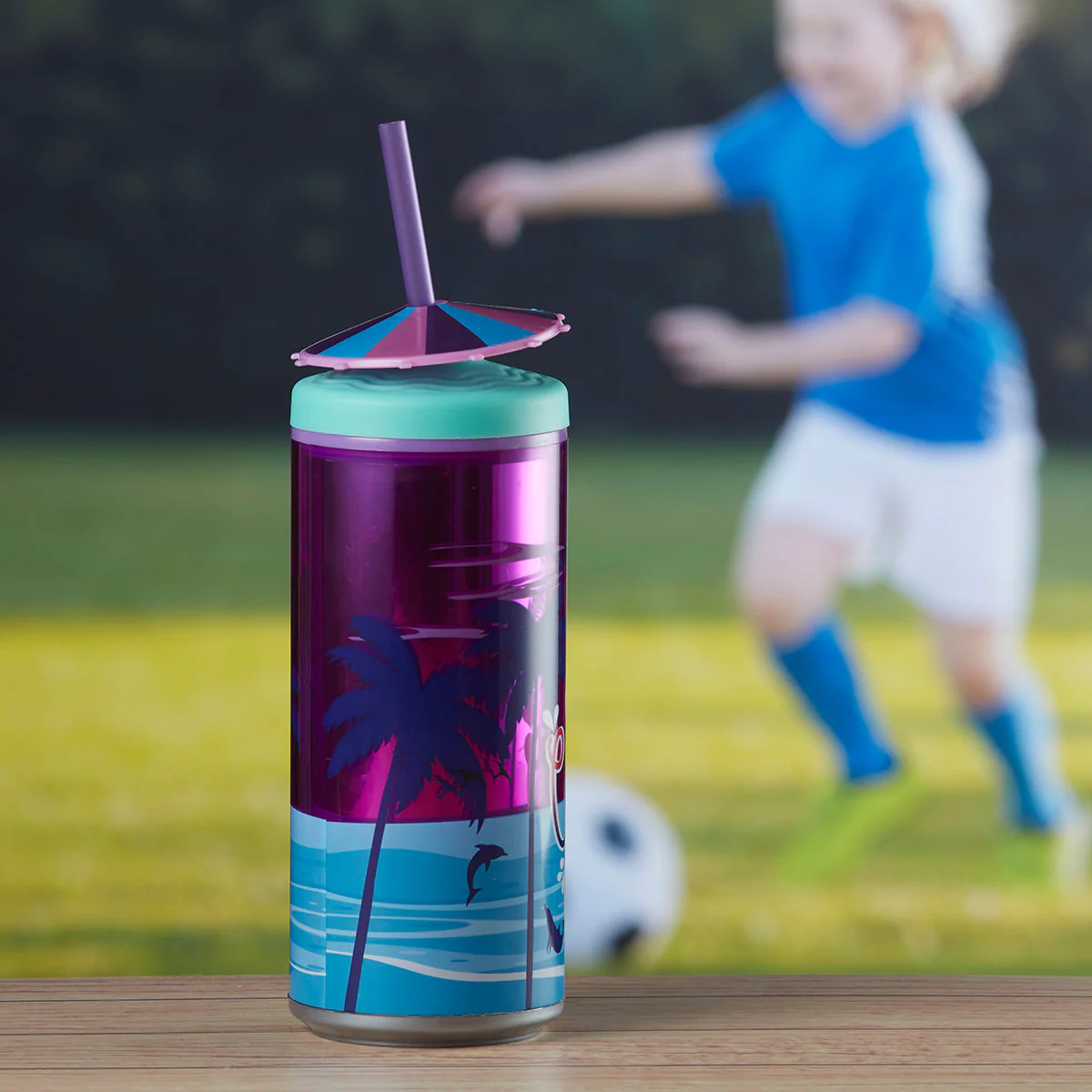 Acrylic Sipper, Cup, Tumbler Frosted with Straw and Lid for Water, Juice, Milk and other Bevrages - 468ml (KT-008-D) - Image 2
