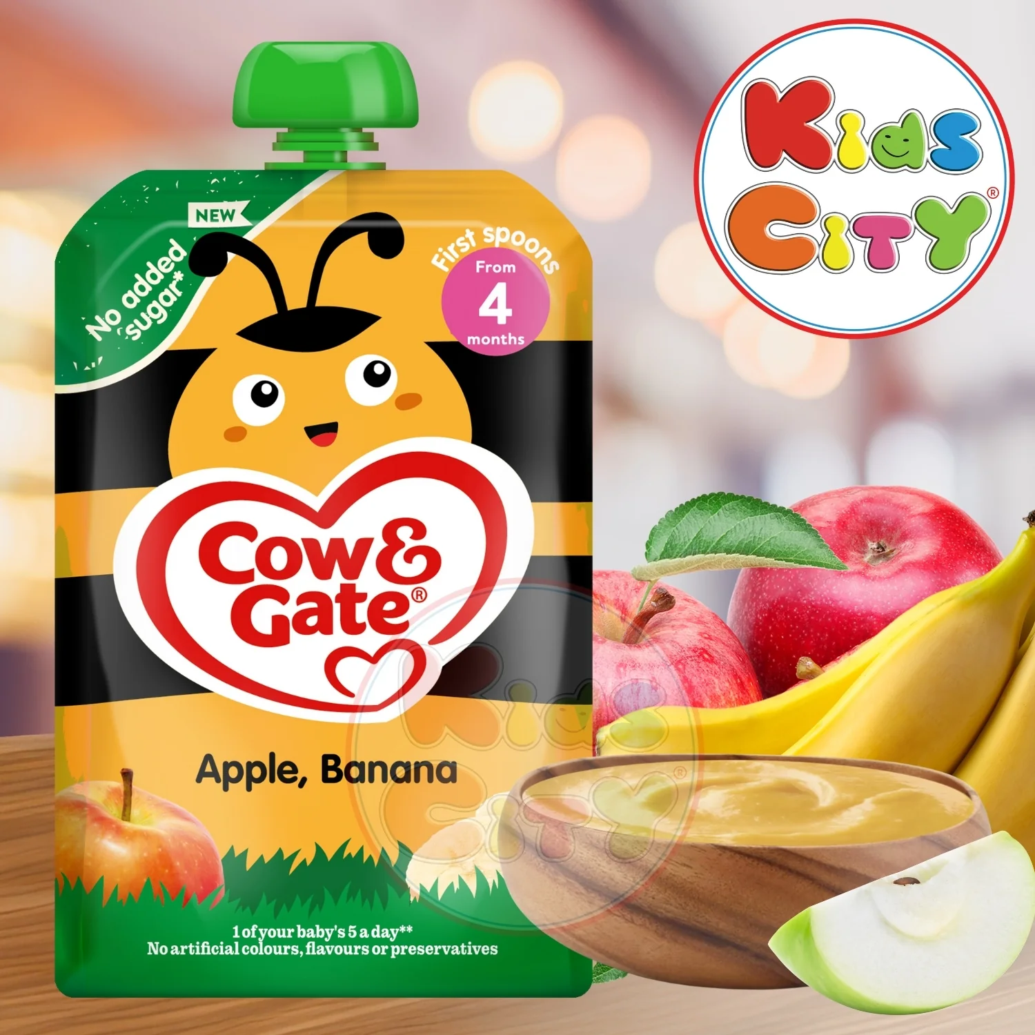 Cow & Gate Baby Food Pouch, Apple, Banana (4m+) - 100g