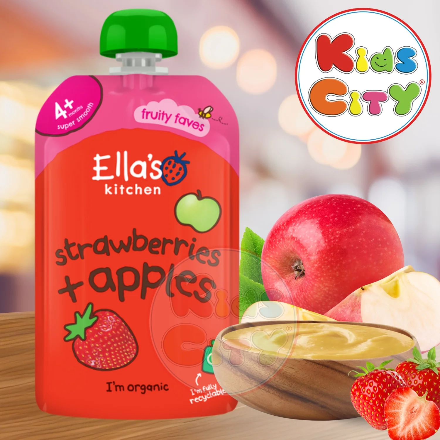 Ellas Kitchen Baby Food Pouch, Strawberries + Apples (Pack of 1)