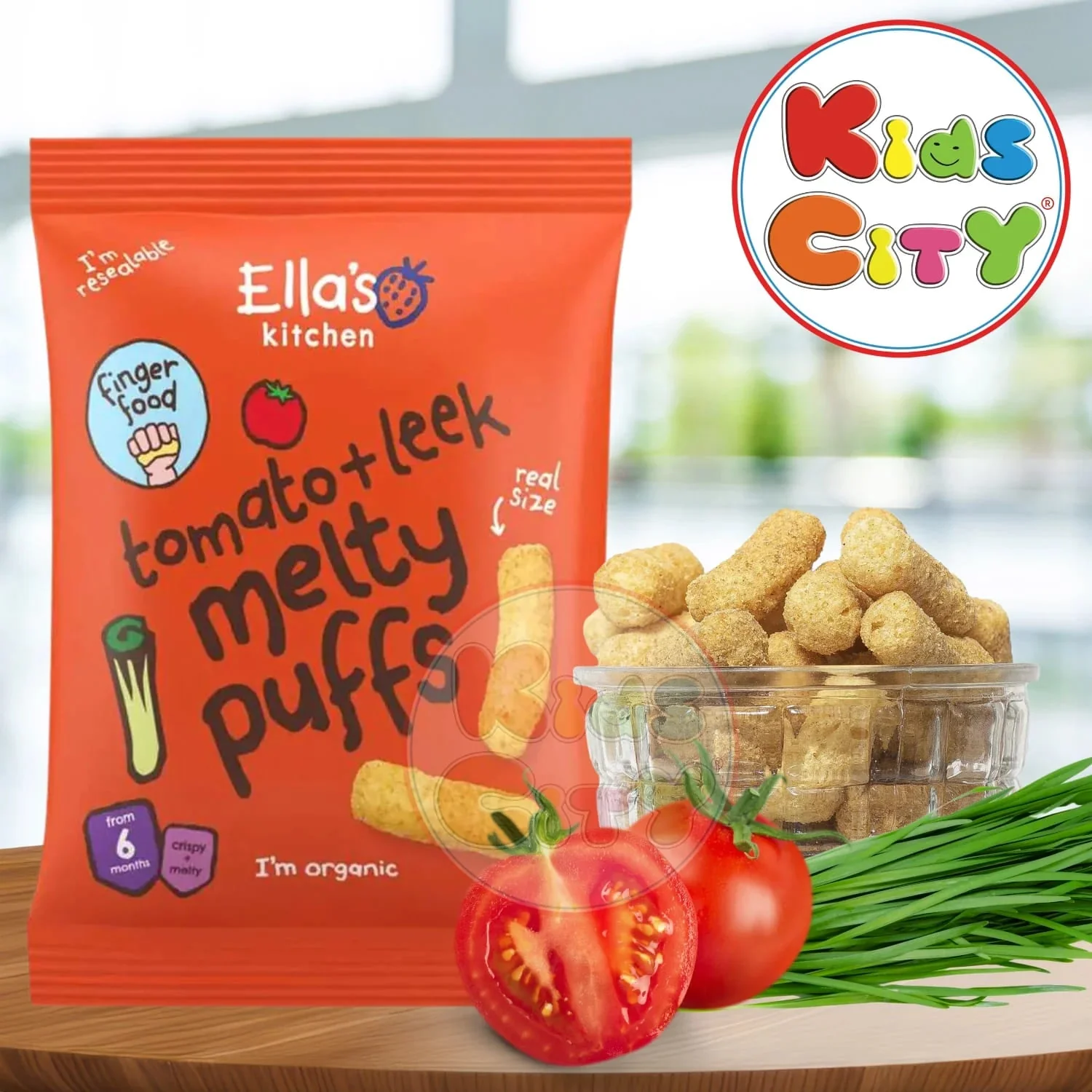 Ellas Kitchen Melty Puffs, Tomato + Leek, 20g (Pack of 1)