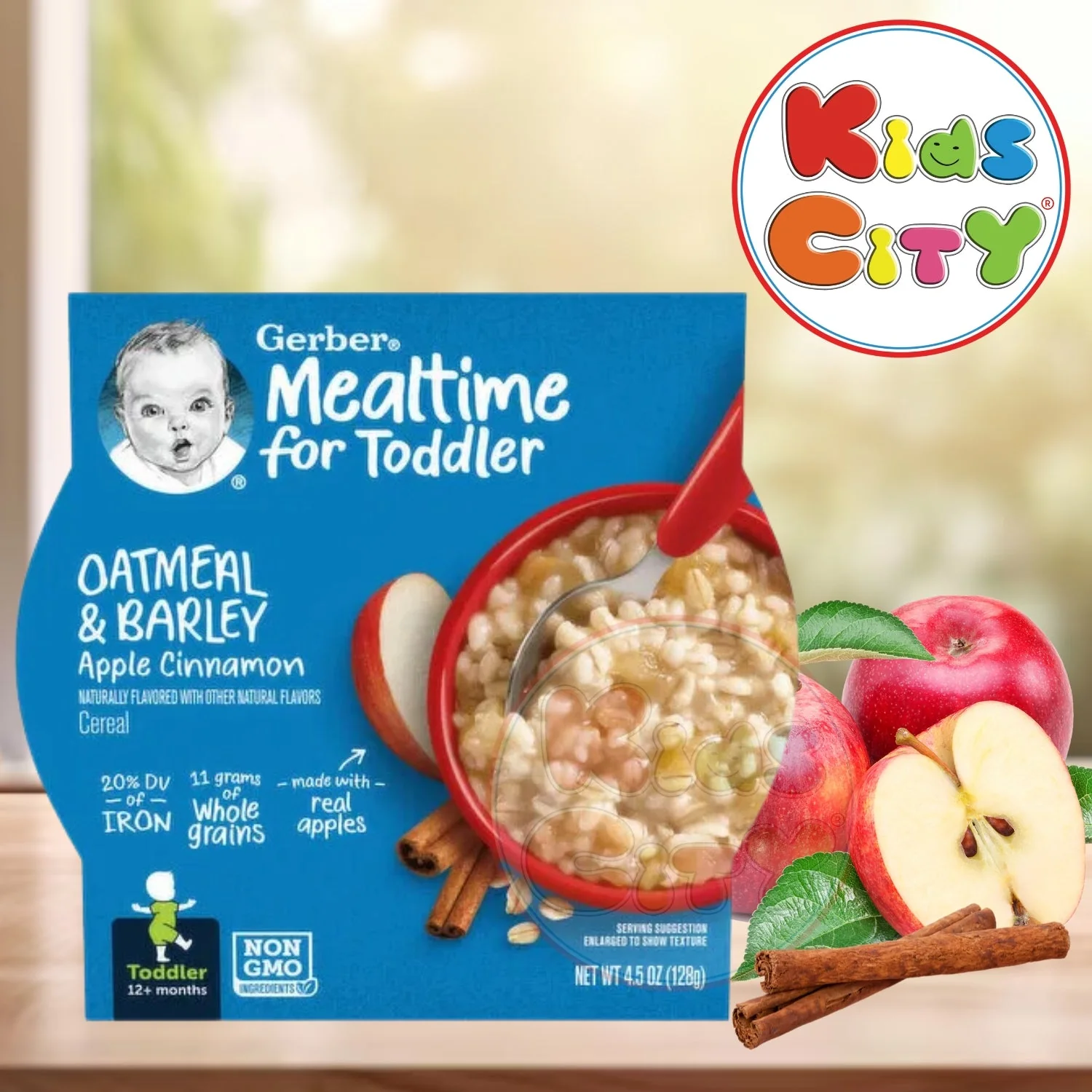 Gerber Oatmeal & Barley, Apple Cinnamon, Toddler - 128g