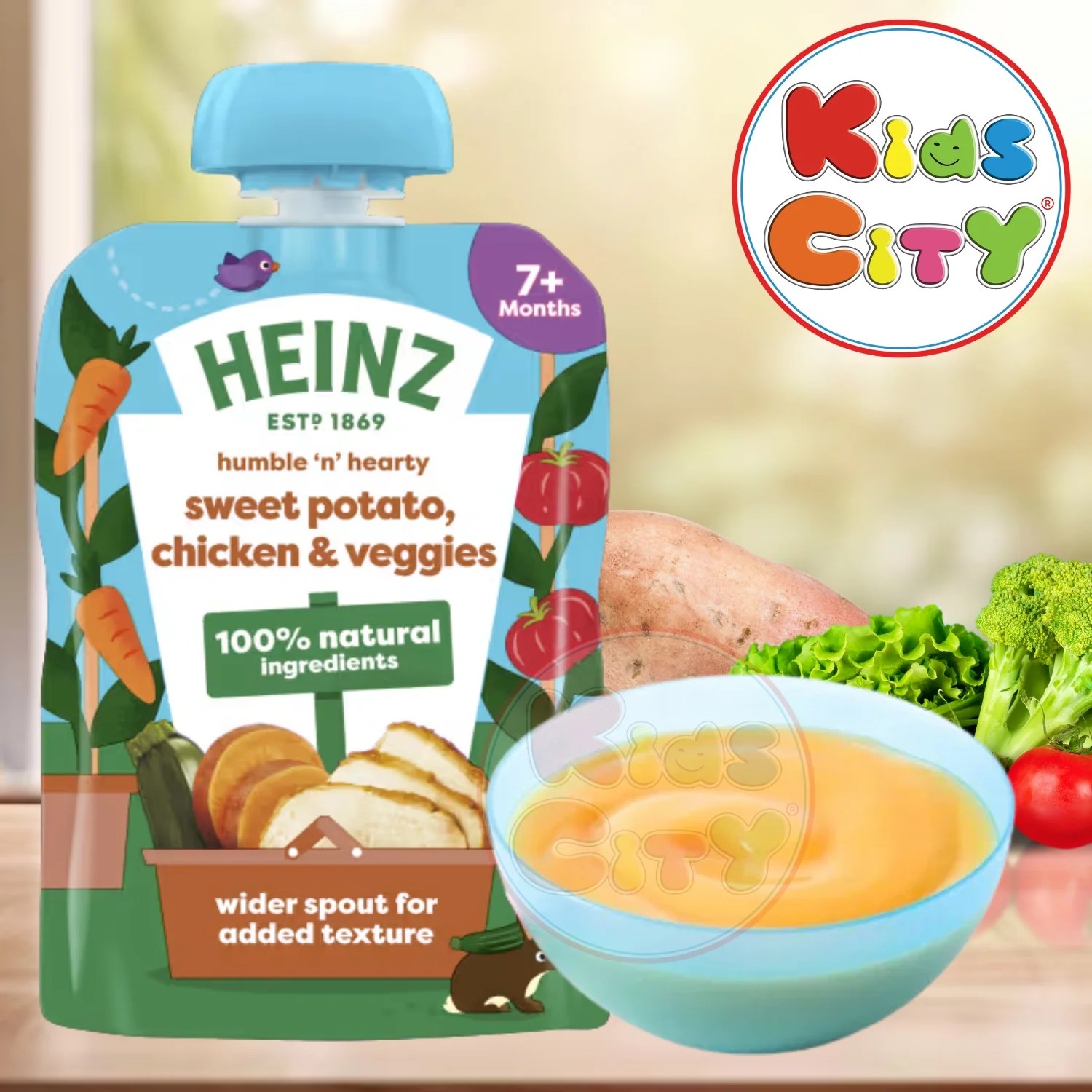 Heinz Baby Food Pouch, Sweet Potato, Chicken & Veggies (7m+) - 130g