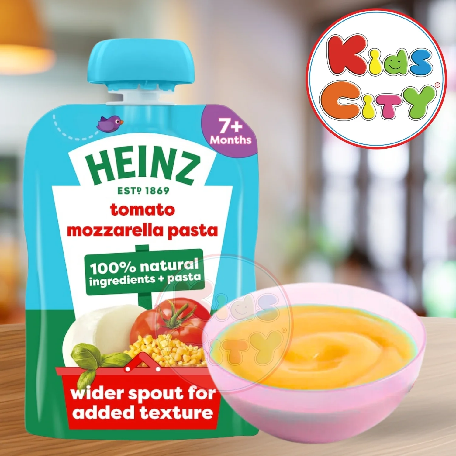 Heinz Baby Food Pouch, Tomato Mozzarella Pasta Shapes (7m+) - 130g