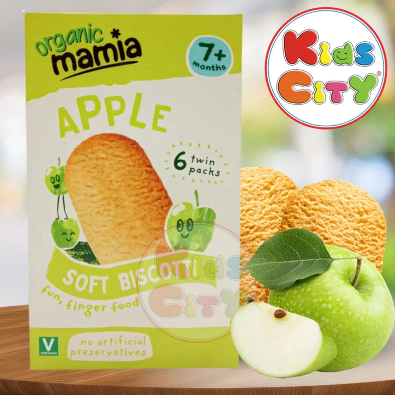 Organic Mamia Apple Soft Biscotti Fun Finger food (7m+) - 120g
