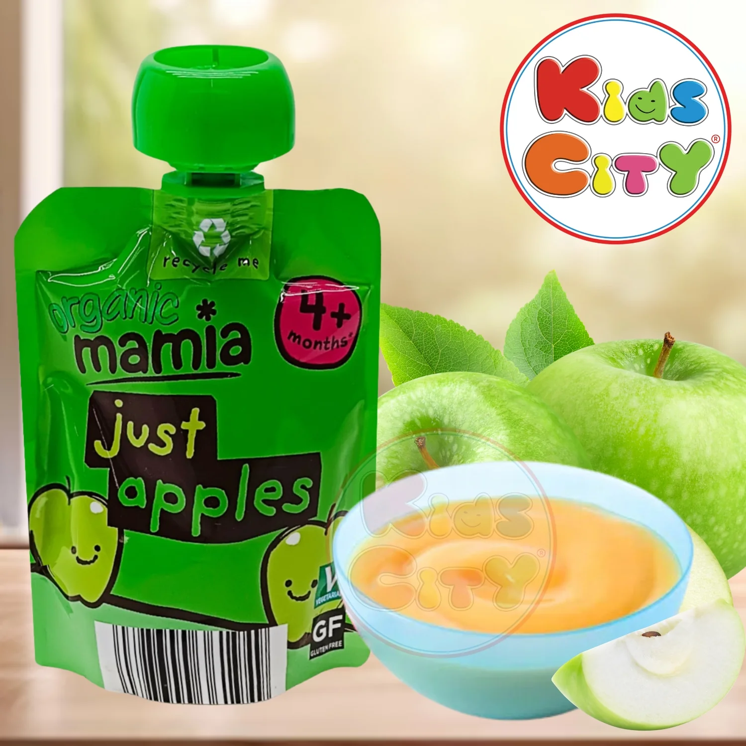 Organic Mamia Baby Food Pouch, Just Apple Pouch (4m+) - 90g