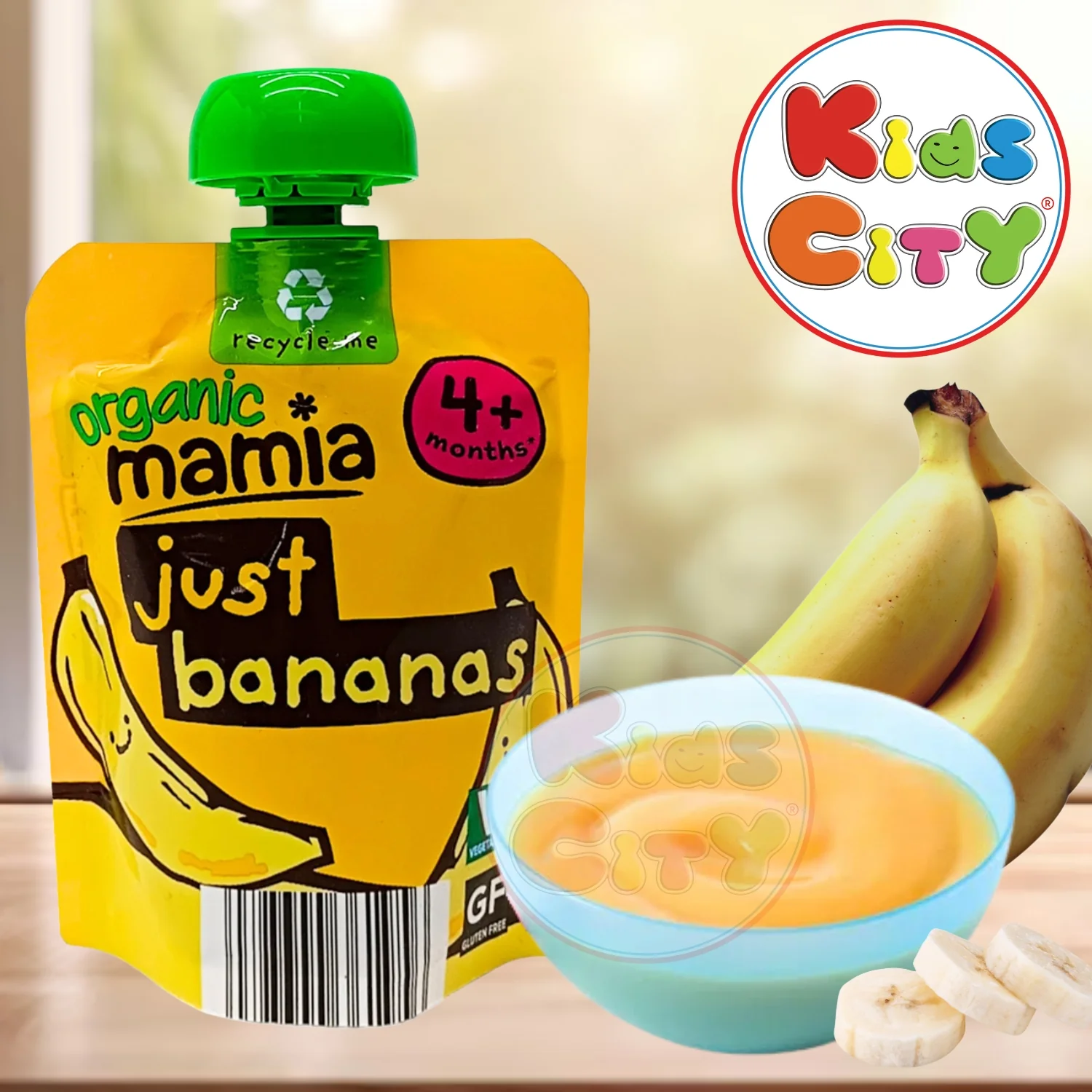 Organic Mamia Baby Food Pouch, Just Banana Pouch (4m+) - 90g