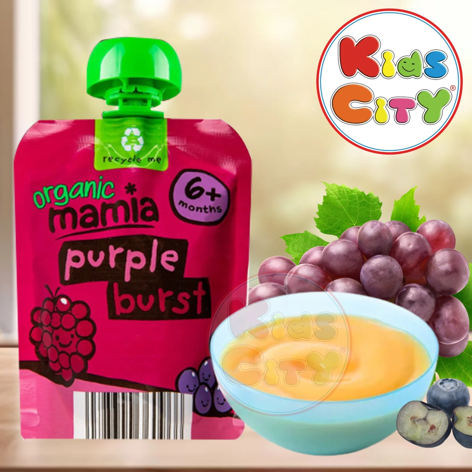 Organic Mamia Baby Food Pouch, Purple Burst Pouch (6m+) - 90g