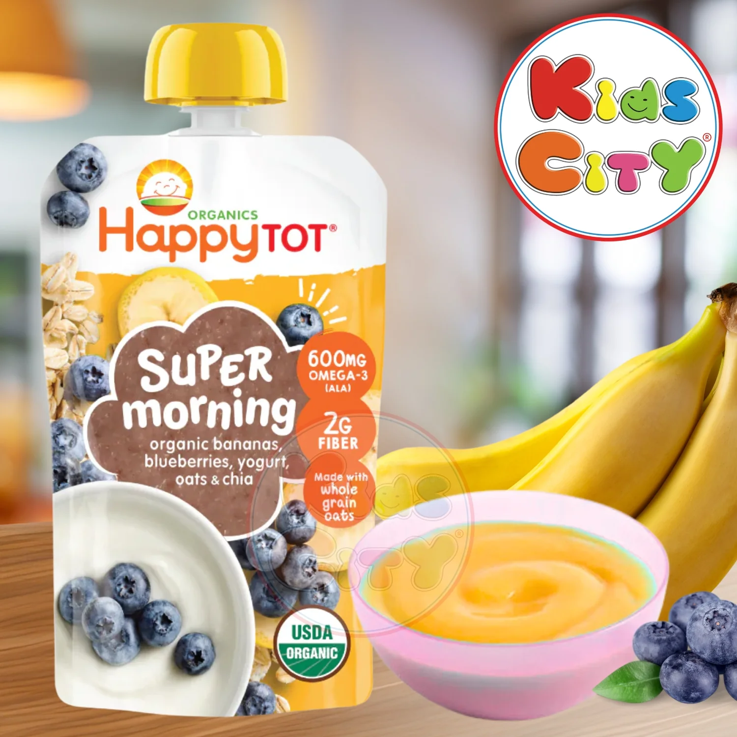 Organics Happy Tot Organic Bananas, Blueberries, Yogurt, Oats & Chia (2yr+) - 113g