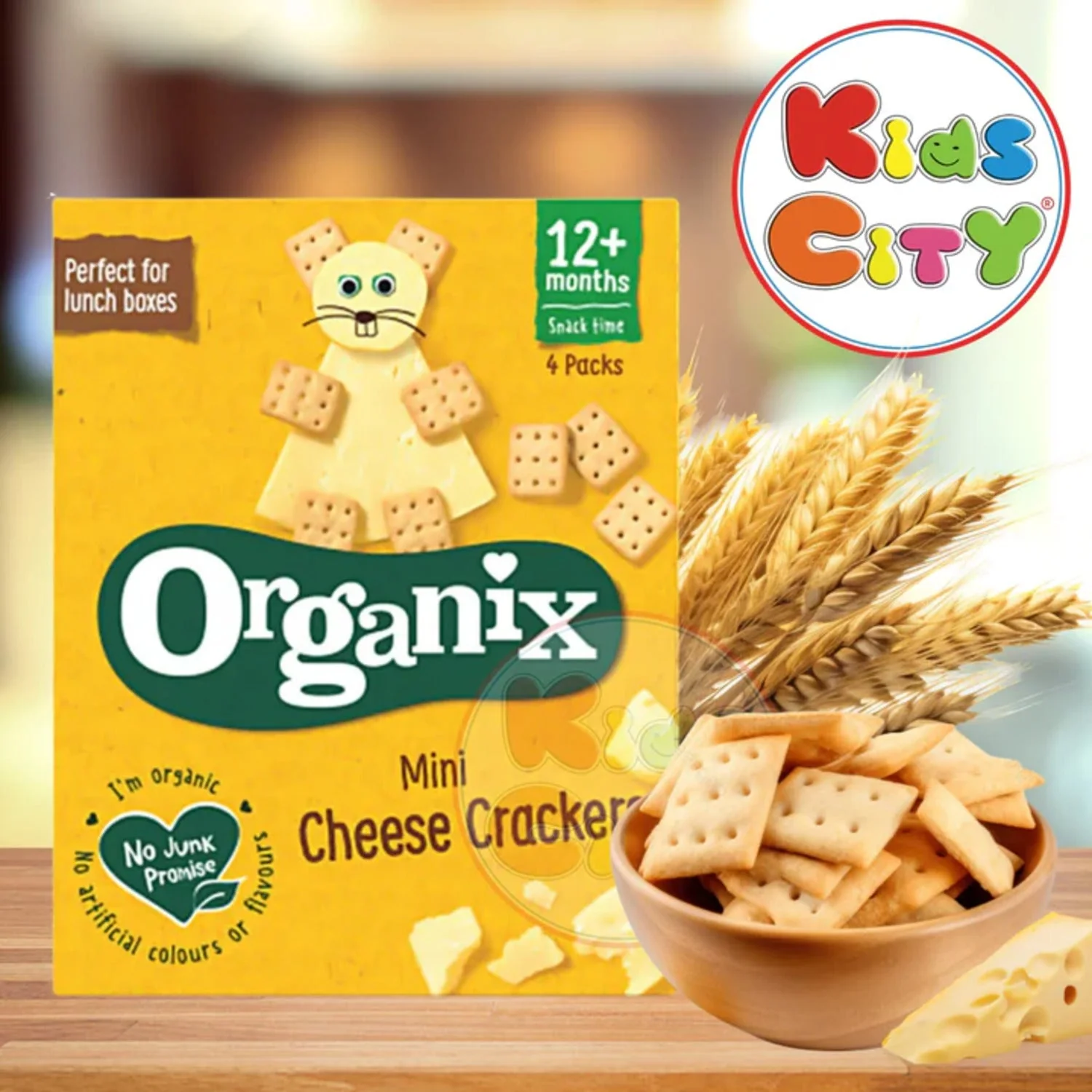Organix Mini Cheese Crackers (12m+) - 80g (4x20g)